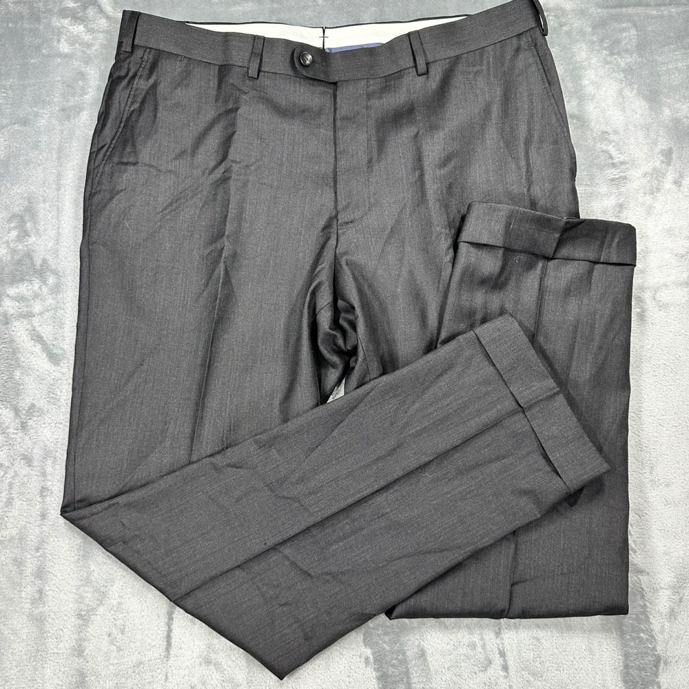 Suitsupply Brescia INT Dress Pants Charcoal Gray Wool Cuffed Mens 46L 200/98A